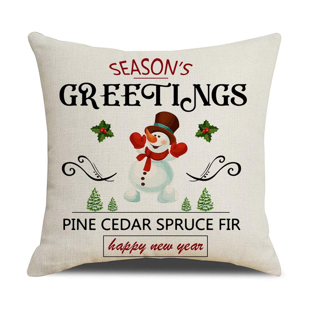 Letter Christmas Pillow Nordic Style Cushion Linen Print Colorful Bedside Pillow