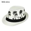 2022 Men Women Fedora Cap Couple Coconut Trees Pattern Beach Hat Jazz Cap Top Hats