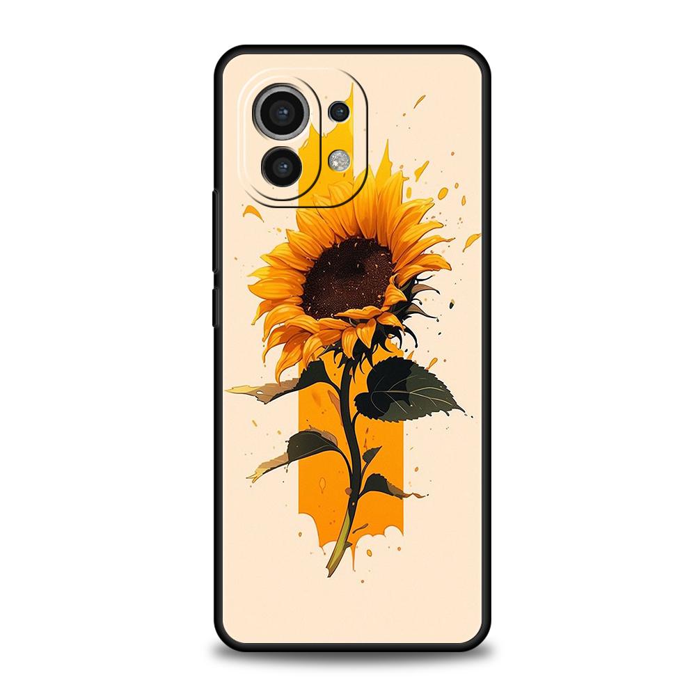 Sunflower Phone Case for Xiaomi Mi 14 13 12 11 Ultra 13T 12T Poco C51 F3 F4 F5 X3 X4 NFC M3 Pro Lite 5G Silicone Cover Capas Bag