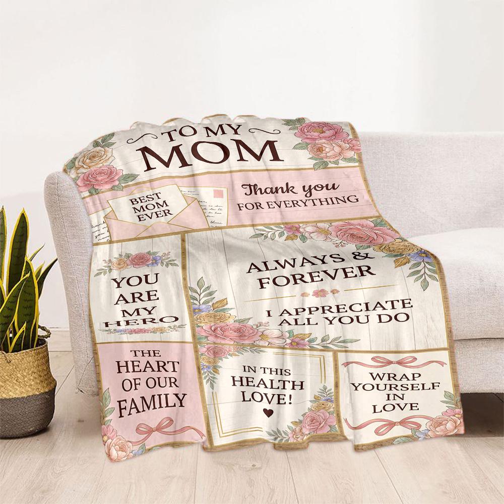 Mom's Heart And Love Blanket Suitable for Sofas,travel, Living Rooms Also a Good Gift for Friends and Family Suitable for All Seasons.