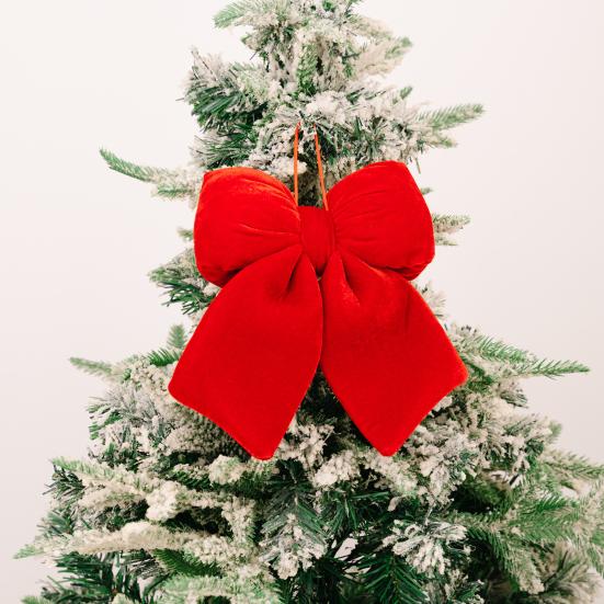 Christmas Ornament Multi-Size Design Velvet Fabric Bow Handmade 3D Shape Christmas Bowknot Decoration