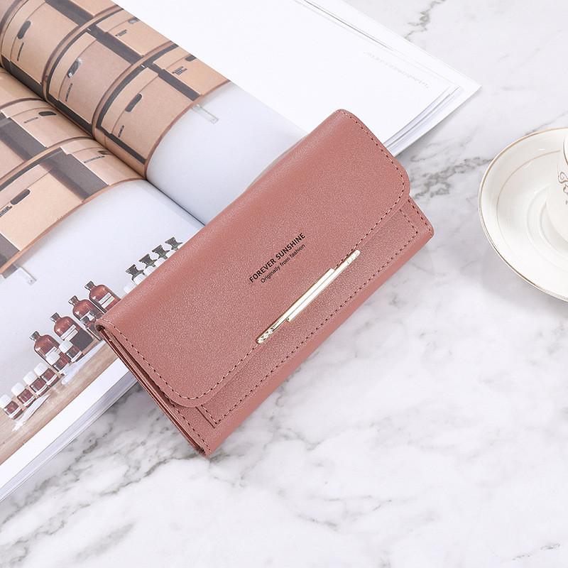 

Fresh And Sweet Style Pu Leather Women s Wallet With Multiple Card Slots And Large Capacity Pink