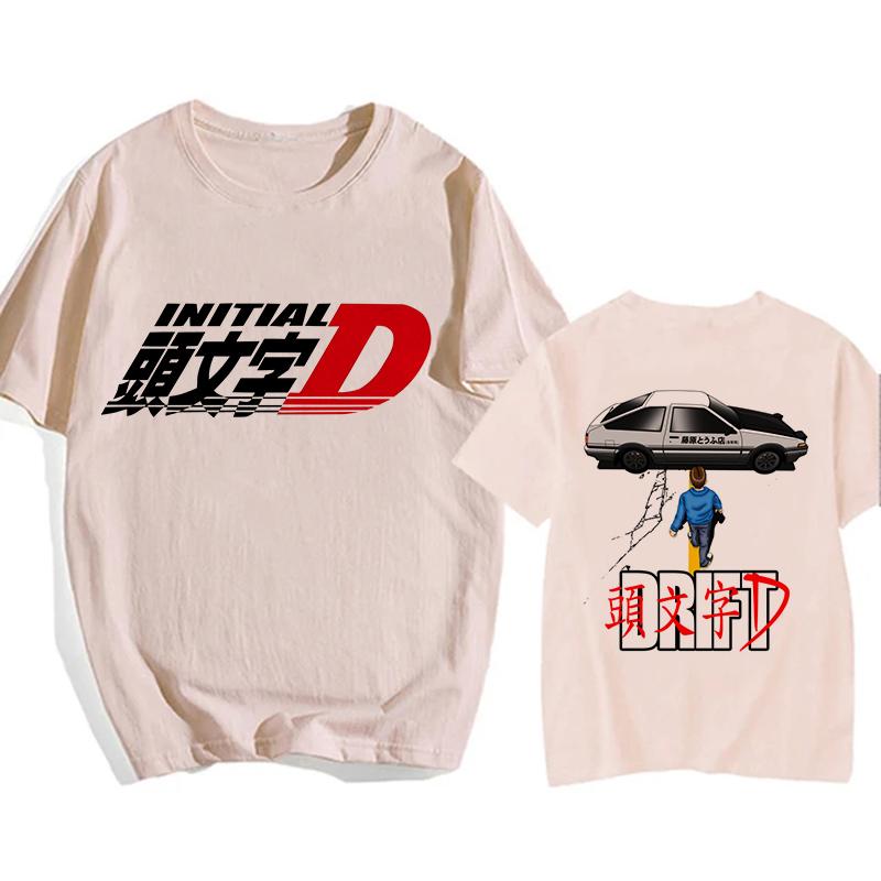 Japonské anime Initial D EU velikost tričko Redsuns kreslené gotické topy AE86 vtipné Harajuku manga tričko pánské grafické tričko mužské