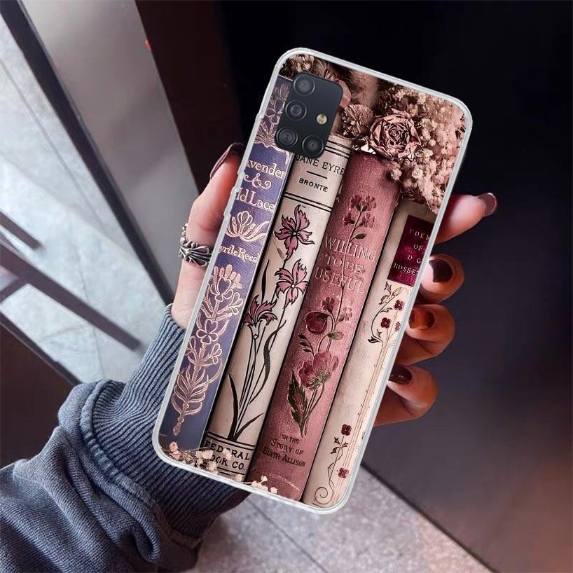 Read Books illustration Reading Phone Case For Samsung Galaxy A12 A52S A42 A32 A22 A51 A50 Note 20 Ultra 10 S10 Plus A71 A70 A31