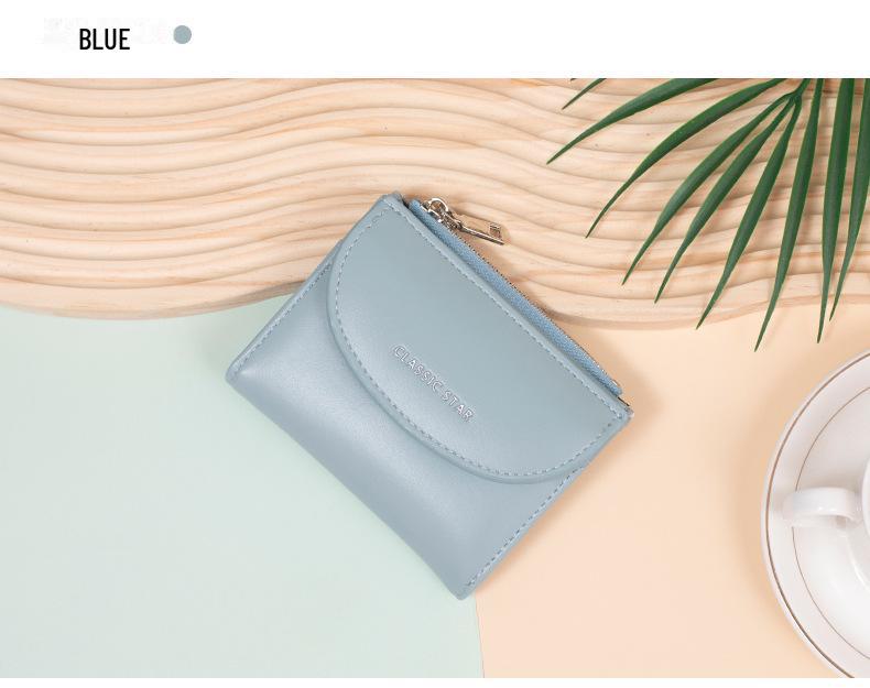 Korean Women's Solid Color Coin Purse: Multifunctional, Large Capacity Card Holder