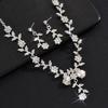 Sunflower Rhinestone Crystal Necklace & Earrings Set - Women's Wedding Banquet Accessories