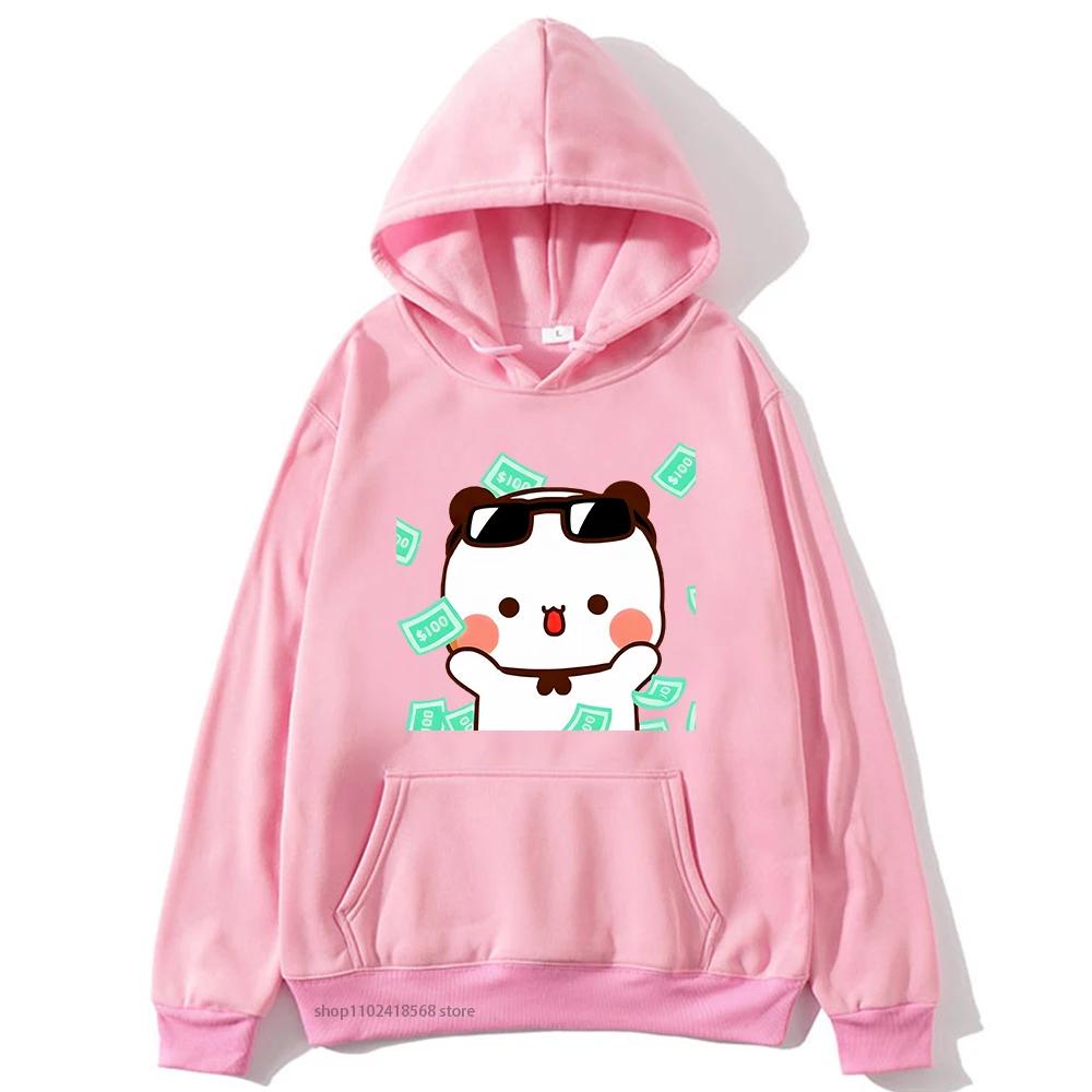 Men's hooded sweatshirt with Bubu and Dudu cartoon print, a fashionable and casual hip-hop style top for autumn and winter Harajuku fashion.