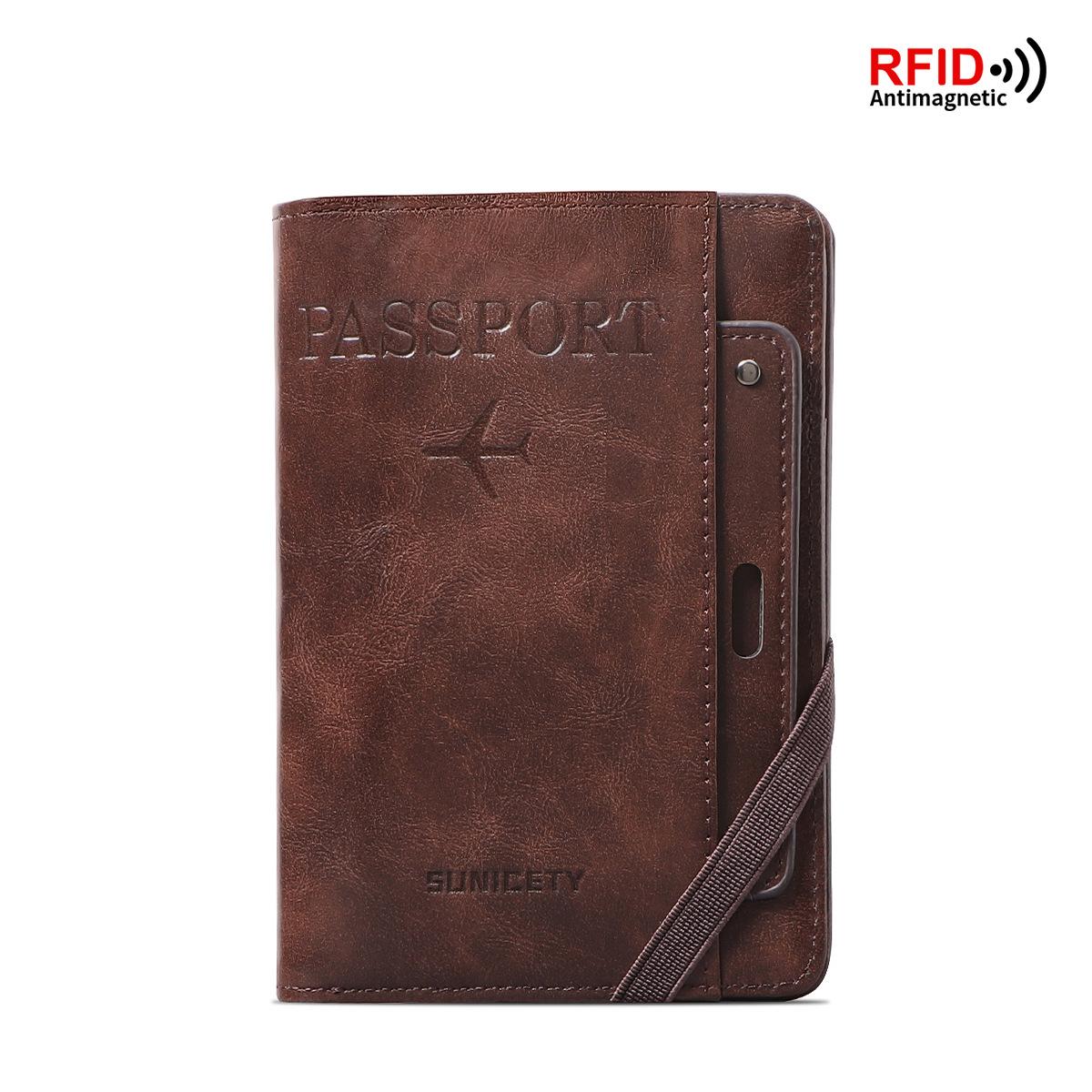 

Leather Passport Cover High-Grade Multi-Function Anti RFID Travel Accessories Men Women ID Credit Card Holder кавовий