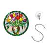 Stained Glass Window Hanging Ornament Colorful Acrylic Suncatcher Panel with Chain