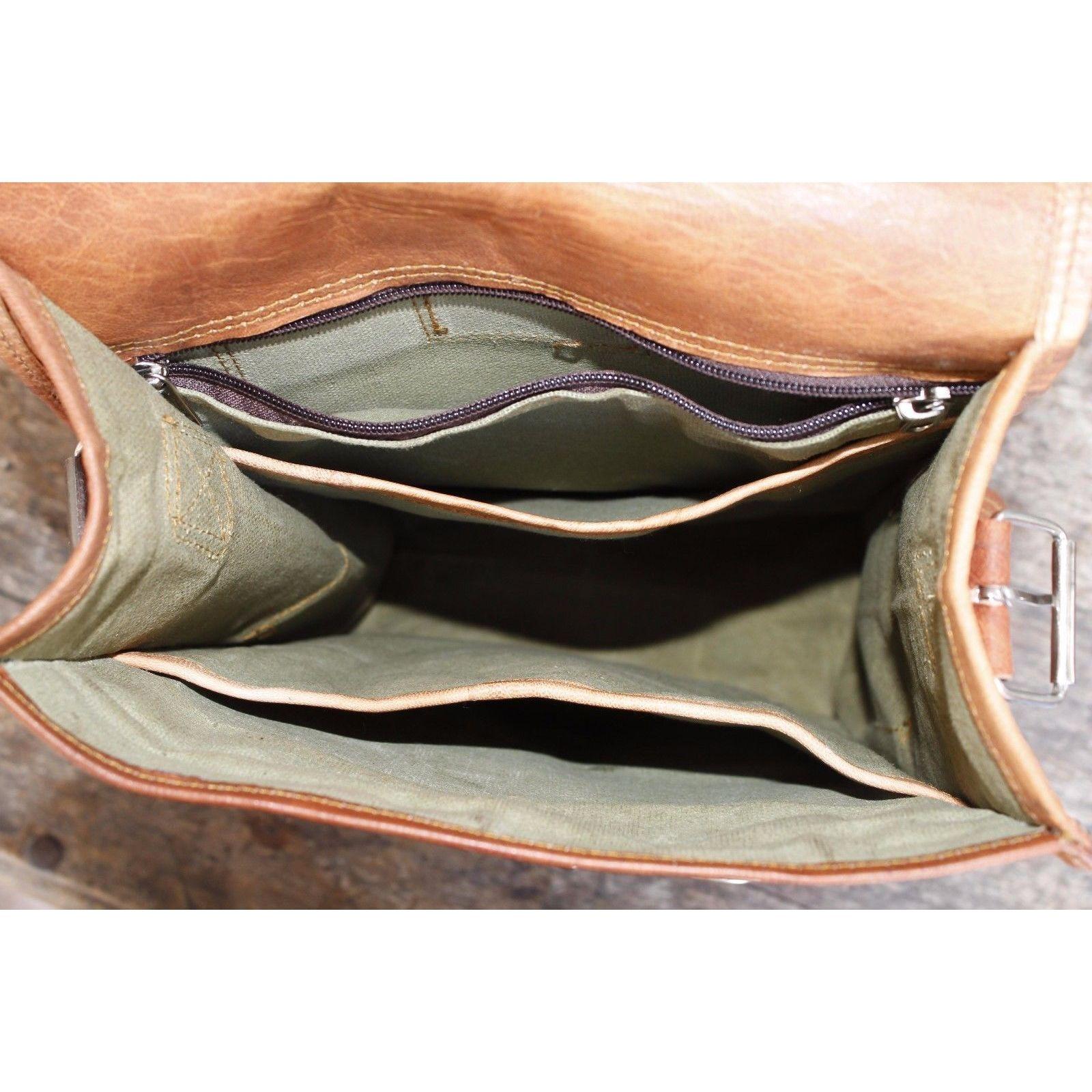 Винтажный рюкзак из козьей кожи мессенджер Настоящая сумка-портфель из натуральной кожи — фото 4