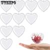 WTEMPO Heart Shaped Clear Fillable Ball Decorations DIY Craft Cute Plastic Wedding Hanging Ornament Balls for Christmas Tree Home Decor Birthday Gifts