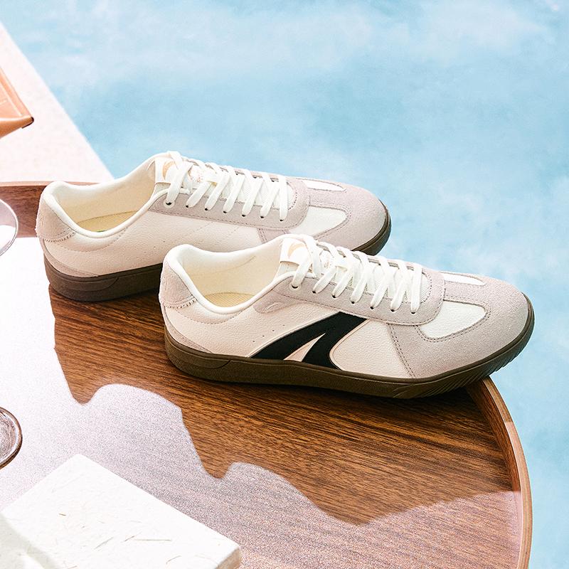 Anta TT Coverage Cushioning Low top Skateboard Shoes Men's Ivory White Shade 1 Gray Basic Black 912518009-5