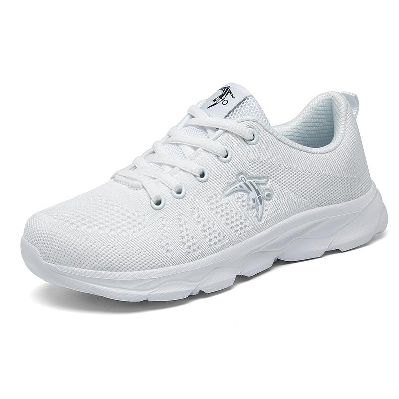 White shoes running shoes shock-absorbing soft-soled aerobic running shoes mesh breathable sneakers lightweight casual sneakers