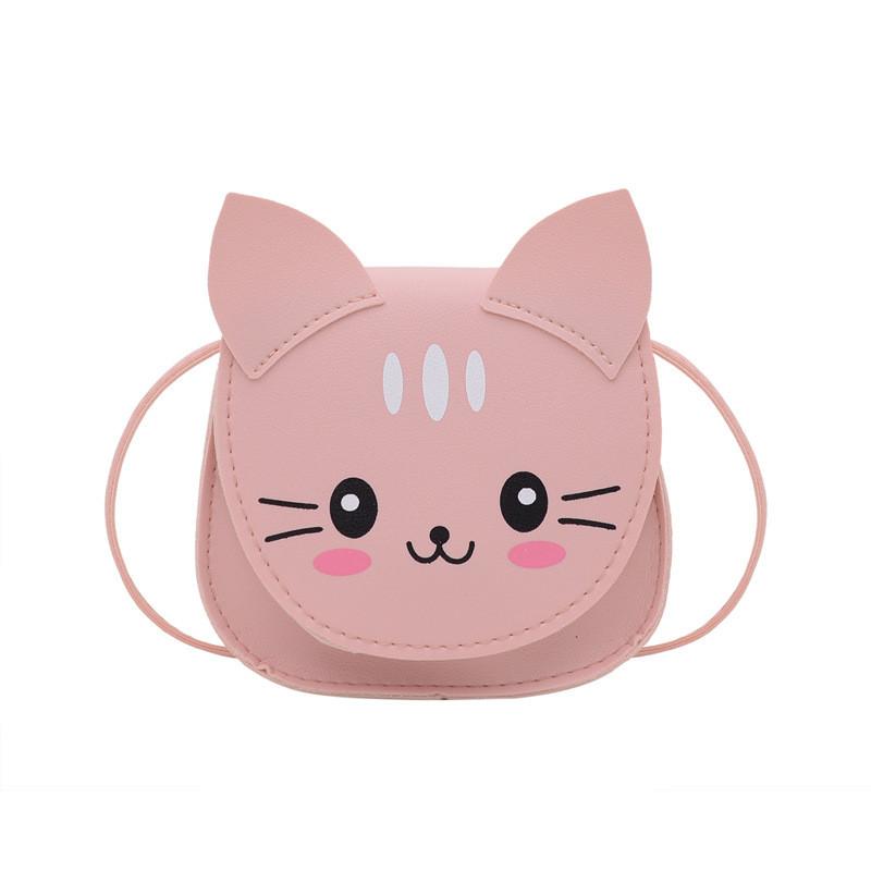 Bag Cat Shoulder Childrens Cartoon Animal Bag Zipper Design Made Of Material Pu
