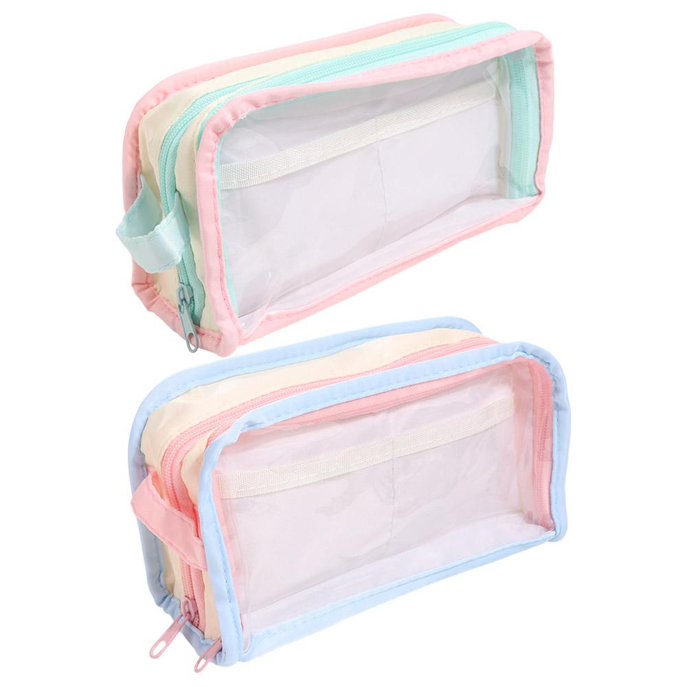 Transparent Display Korean Style Pencil Case Desktop Storage Ins Pencil Pouch  Children Kids
