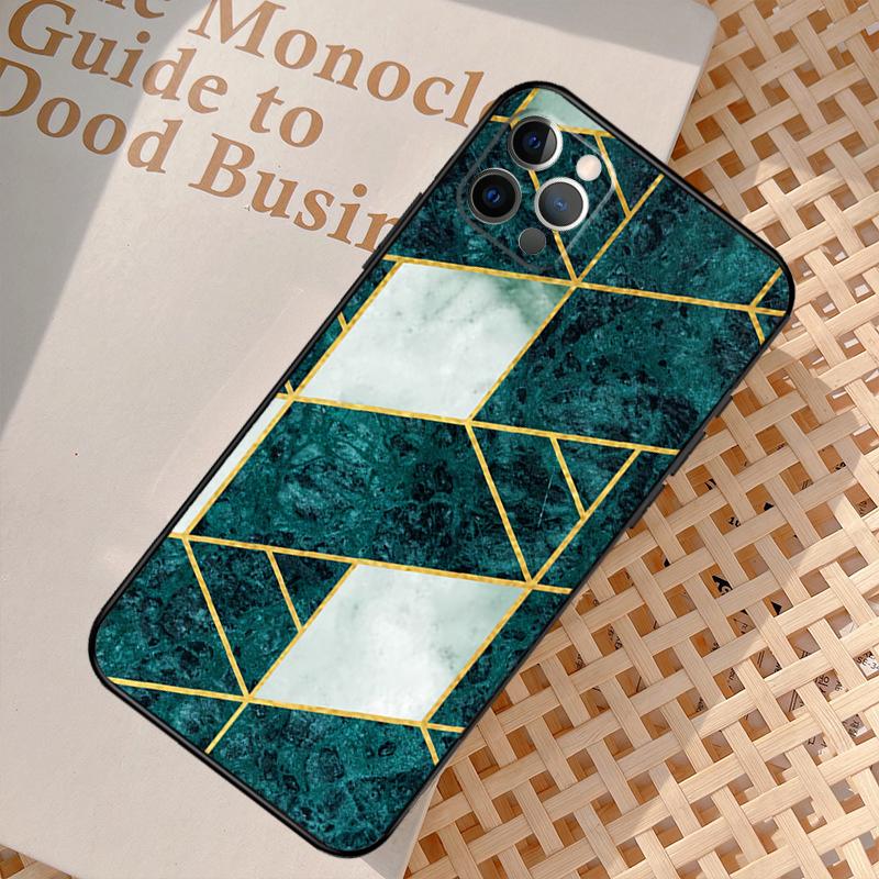 Marmor Geometrisches Handyhülle Für iPhone 17 Air 16 14 13 12 11 15 Pro Max 12 13 mini 15 16 Plus 16e Hülle Coque