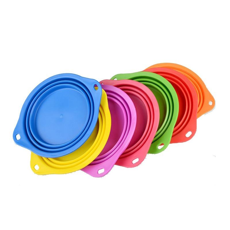 2 шт. Портативная силиконовая складная миска, Термостойкая миска, Миска для салата однотонная, Многофункциональная портативная миска