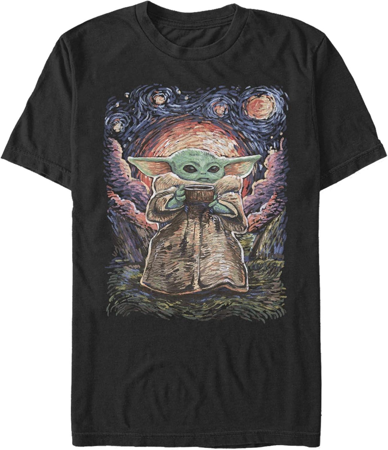 Мужская футболка STAR WARS Мандалорец Дитя Звездная ночь - Черная - Маленькая S чёрный