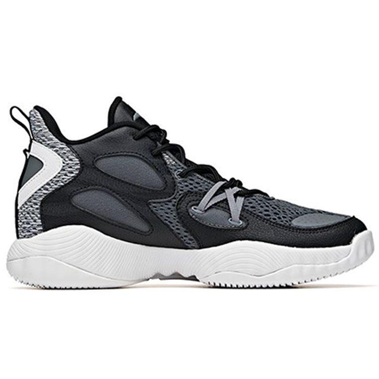 Anta Wind Tunnel 1 Supporto Mid top Scarpe da Basket Performance Uomo Nero Grigio 112021617S-2