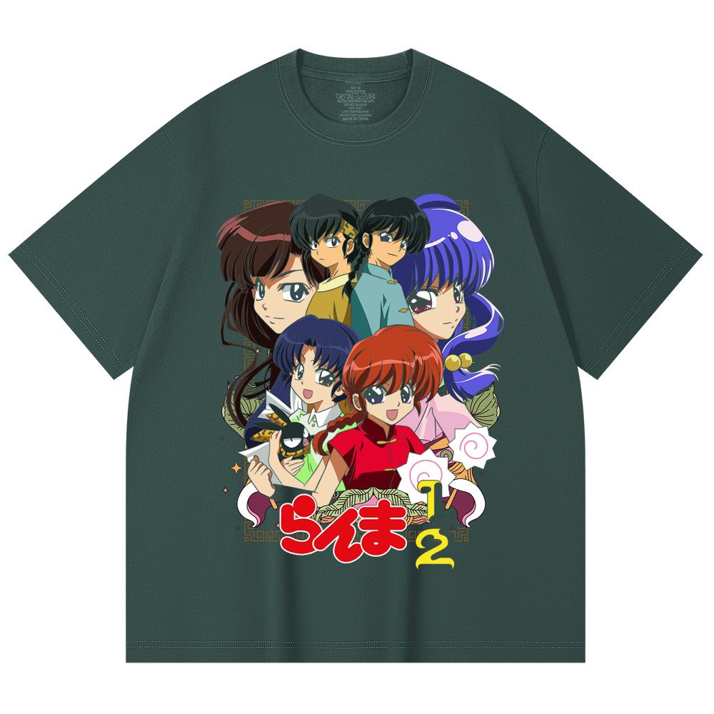 230 Gsm 100% Cotton Ranma 12 V6 Print Unisex Heavy Cotton T Shirt