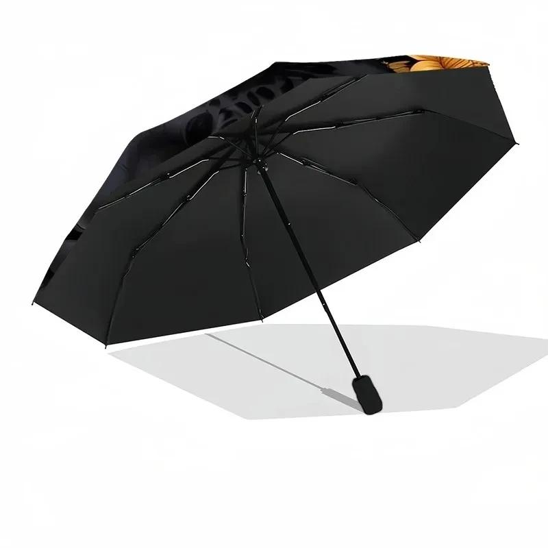 Navigational Compass Umbrella Automatic Open/close, Sturdy Iron Frame & 8-Rib Struct, Umbrella for Women & Men, Christmas Gifts