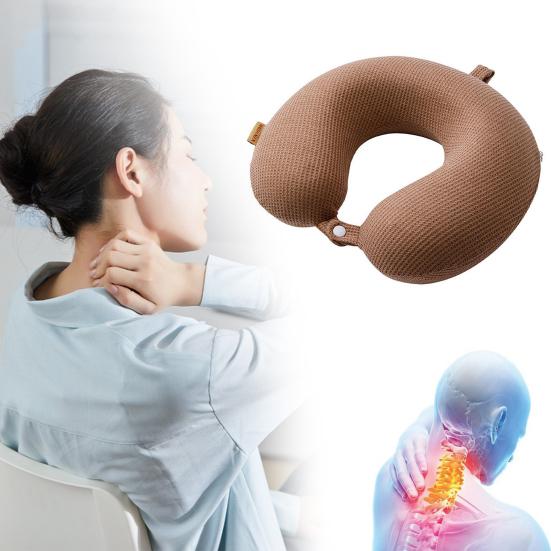 Reisepute Nakkestøttepute Ensfarvet Ekstra Myk Pustende Lindrer Tretthet Ergonomisk U-formet Nakkepute