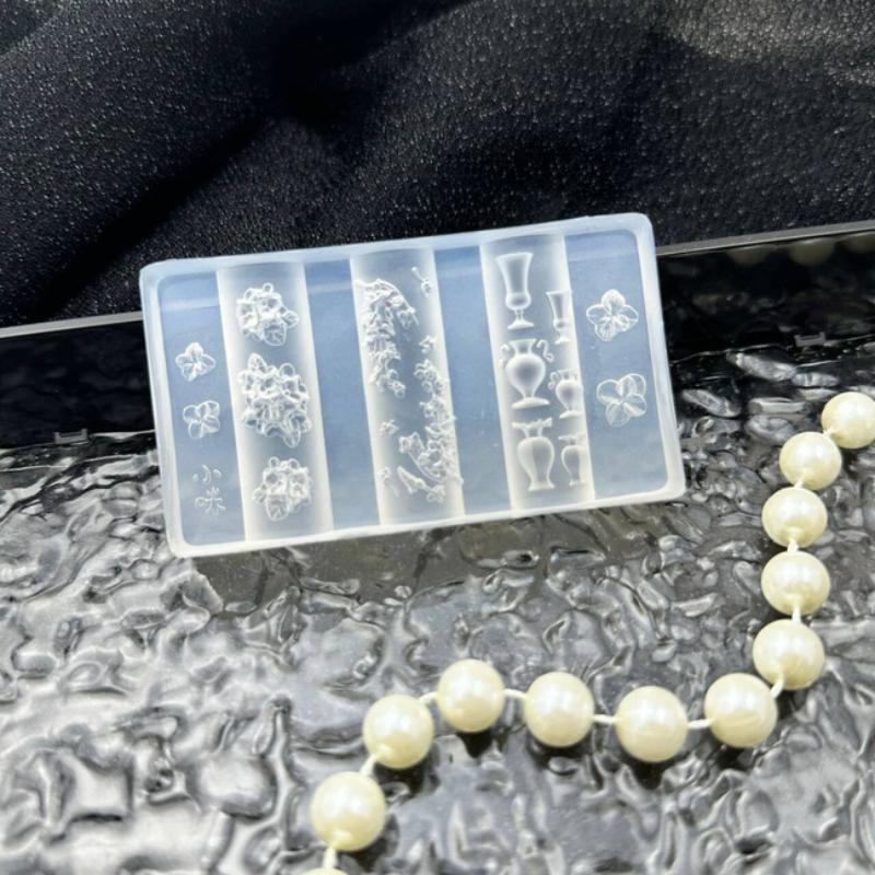 3D Retro Chinese Knot Silicone Nail Carving Mold Sweet Flower Nail Templates Diy Nail Art Decoration Manicure Design Tools