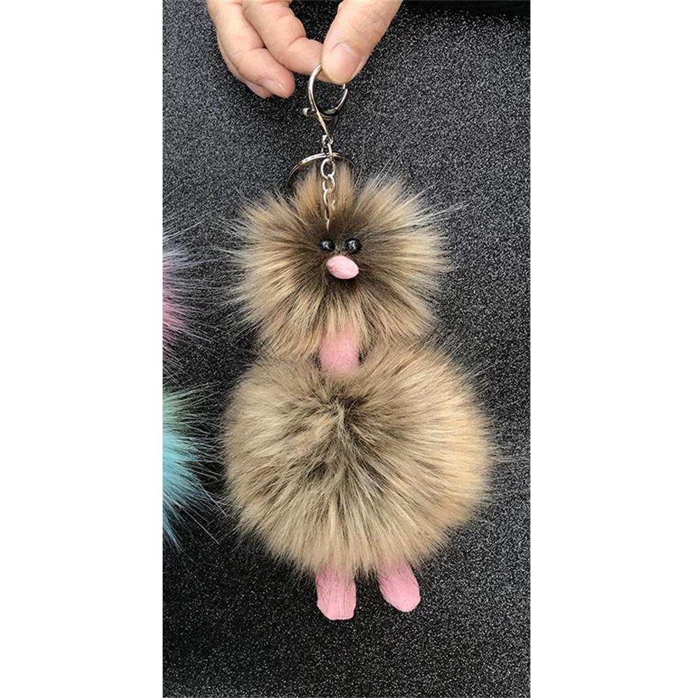 Puppe Strauß Anhänger Plüsch Schlüsselanhänger Niedlicher Bunter Fellball Rucksack Schlüsselanhänger Kreative Frauen 2025 Weihnachten Neujahrsgeschenke 1 Stück
