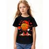 European Sizes Soft Breathable Valentine Basketball Heart Drip Sport Valentines Day T-Shirt for Kids | Boys & Girls Graphic Tee - Round Neck