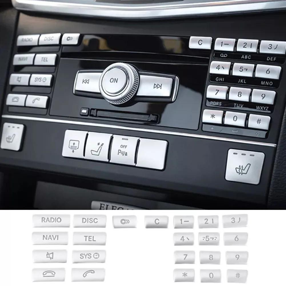 Schützende Chrombeschichtung Schalterknopf Abdeckung Zierleiste für Benz CLS C218 E W212 22 Stück für verbesserte Fahrzeugästhetik