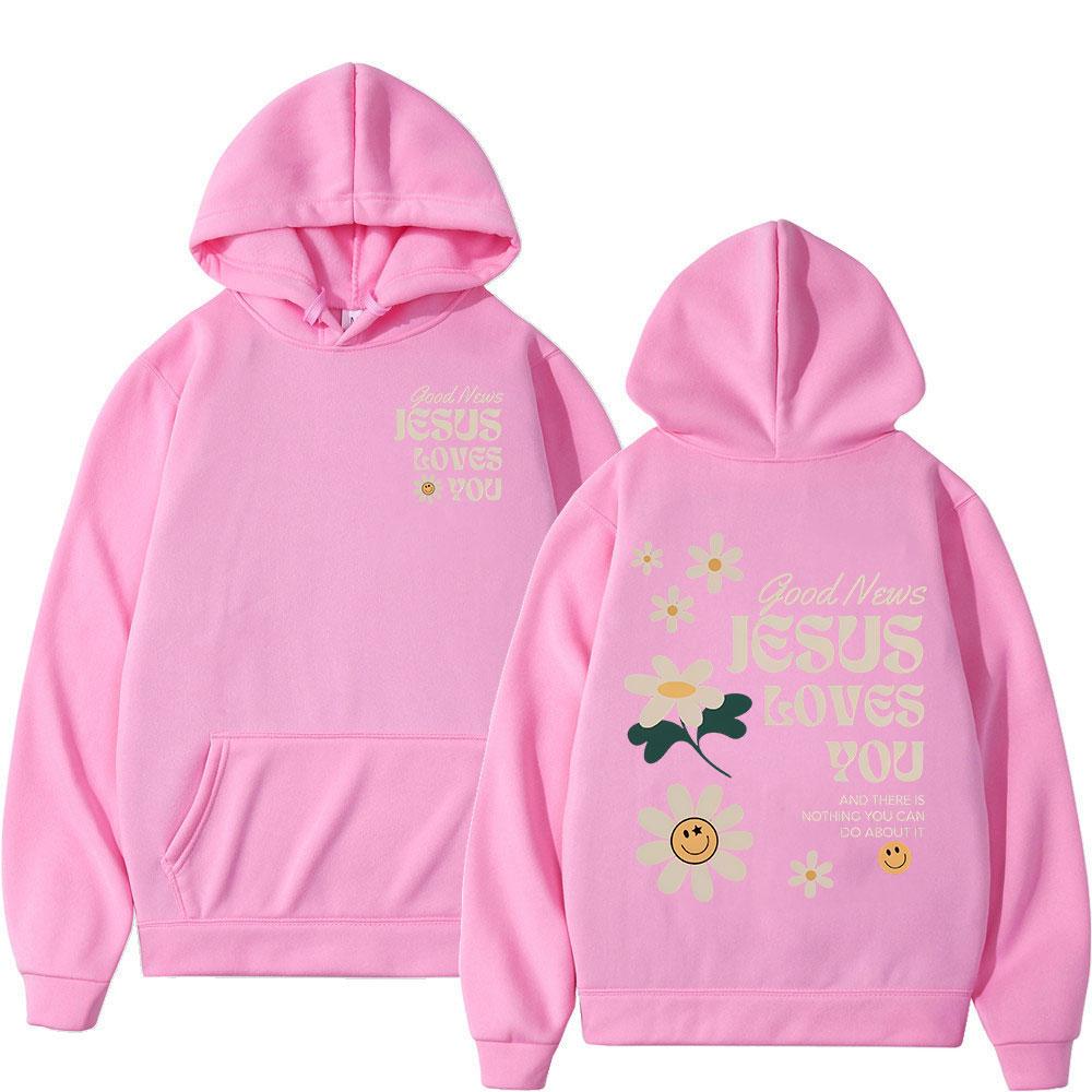 Gute Nachricht Jesus liebt dich Christliche Bibelvers Hoodies Männer Frauen Kleidung Mode Harajuku Sweatshirt Übergroßer Fleece Pullover