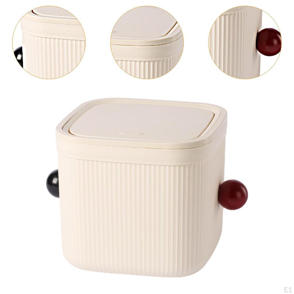 Countertop Trash Can Wastebasket Nonslip Space Saving Reusable Garbage Mini for Home