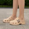Women's Solid Color Cushioned Flatform Sandals, Slip-on Platform Slides, EVA Round Toe Garden Shoes, Platform Clogs for Women