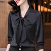 Elegant Women Chiffon Shirt Korean Blouse Office Lace Mesh Long Sleeve Ruffles V NeckTops Casual Vintage Pullovers Blusas