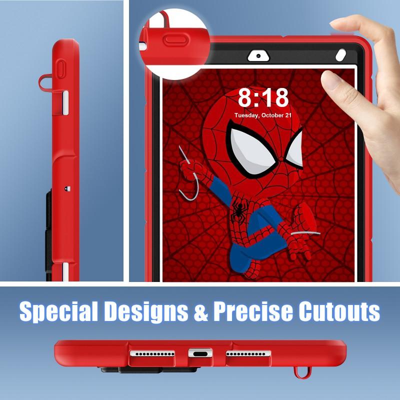 Spider-Man Shockproof Full Cover Case IPad 9th Gen 10.2 Inch Air 4 10.9 Kids Drop Protection Silicone