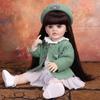 55cm Cute Reborn Girl Doll Full Silicone Vinyl Realistic Newborn Babies Dolls Kids Christmas Halloween Decoration Gifts