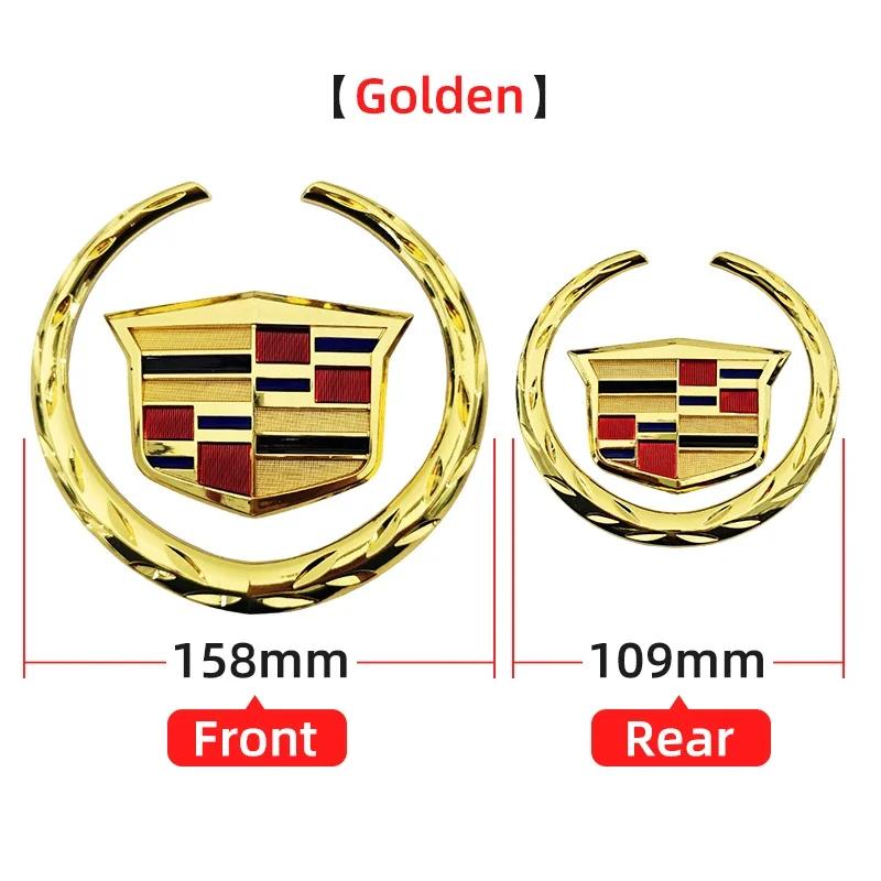Car Rear Trunk Boot Front Head Grille Badge ABS Plastic Chrome 3D Logo Emblem for Cadillac SRX ATS XTS Auto Sticker Accessories