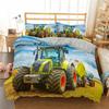 Retro Tractor King Queen Duvet Cover Automotive Bedding Set Engineering Vehicle Quilt Cover Farm Tool Cart 3D Polyester Quilt Cover