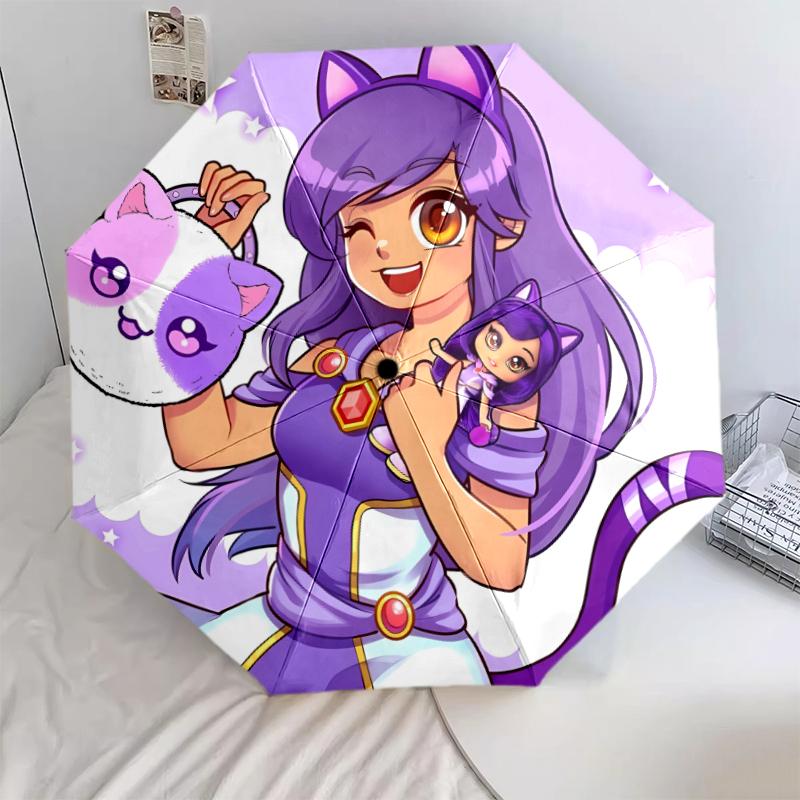 

1 шт. Автоматична складана парасолька - Візерунок Aphmau, Портативна та складана конструкція з 8 спицями, Різдвяні та Дні народження Подарунки