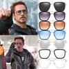 Tony Stark Sunglasses Men Square Metal Frame Vintage Style Uv400 Protection
