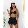 Charmleaks Women Swim Shorts Side Split Scalloped Swim Trunk 2 in 1 Board Shorts with Pockets Swim Bottom