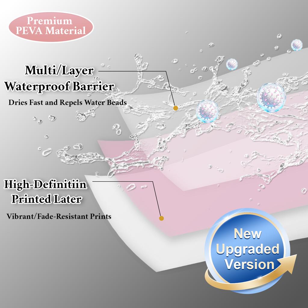 1Pc Minimalist Light Pink Shower Curtains, Basic Soild-Color Waterproof Bathroom Accessories