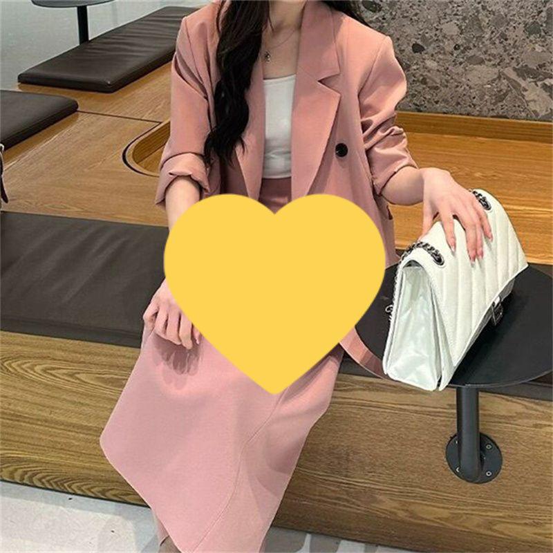 2025 Autumn Fresh Elegant Two-Piece: Slimming Jacket & Midi Skirt Suit