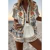 Popular Two-piece Set 1116 Summer Personality Bright Digital 1D Printing Women's Casual Suit