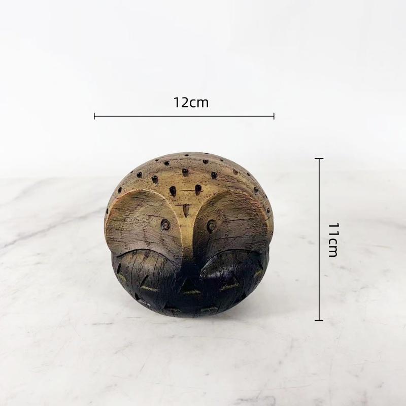 Resin Handicrafts Simulation Animal Sculpture Wood-grain Owl Figurine Cartoon Bird Owl Decorative Figurines Home Decoration