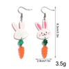 Cute White Rabbit Carrot Acrylic Long Earrings for Women Girls Lovely Cartoon Easter Bunny Drop Earring New Trendy Jewelry Gifts