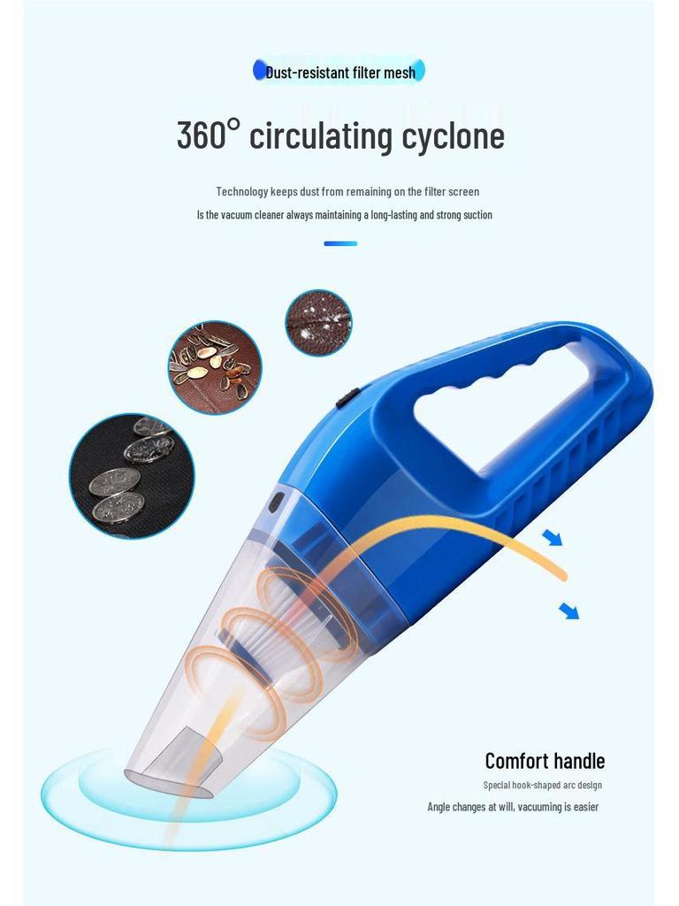 Haipa High-Power Car Vacuum Cleaner: Wet/Dry Use, Strong Suction for Car & Home