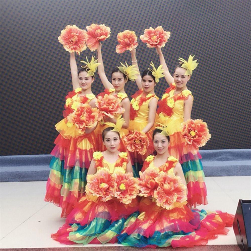 Large Size Peony Flower with Rod Decorative Flower Wall Artificial Flowers Dance Performance