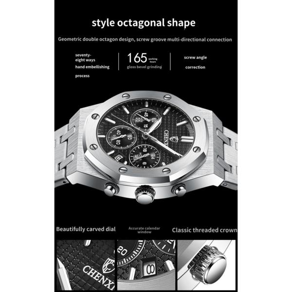 Cogot Men's Watch Brand Steel Band Luminous Quartz Men's Watch Men's Top Quality WatchR-89,Korean Popular Watches