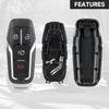 Key Fob Cover Shell Case Replacement 4 Buttons Key Fob Remote Control Shell Case - Compatible for Ford Explorer Edge 2016-2017 for Ford for Mustang